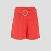 Short evase taille haute rouge femme
