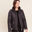 Doudoune d&eacute;perlante droite zipp&eacute;e noir femme