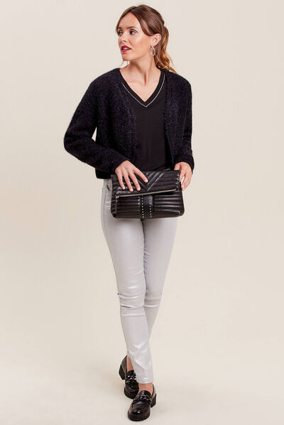 Gilet manches longues noir femme