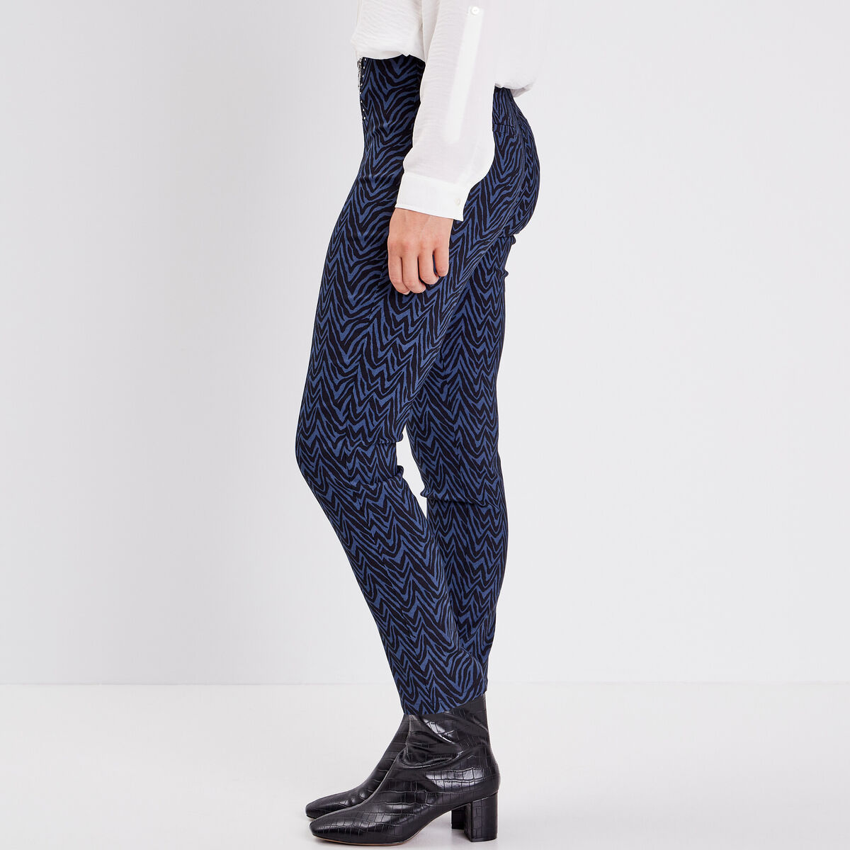 Tregging avec détails zippés bleu femme