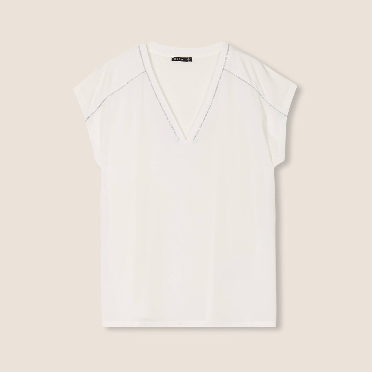 T-shirt manches courtes ecru femme