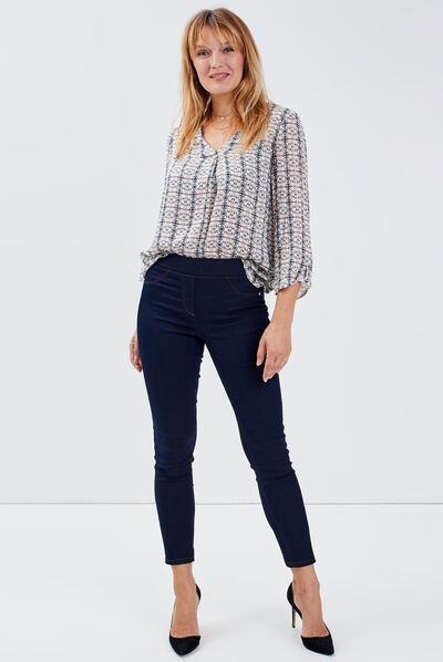 Blouse manches 3/4 ecru femme