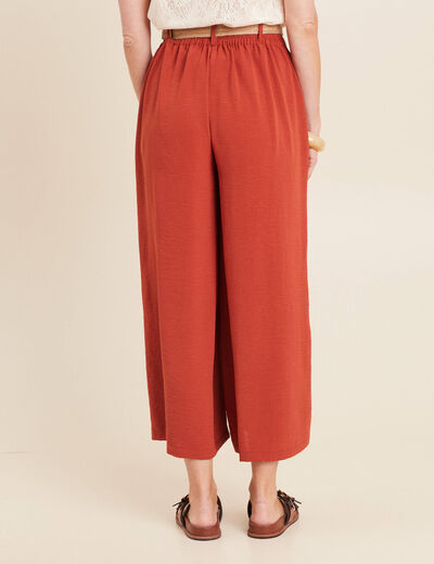Pantalon jupe-culotte large vieux rose femme
