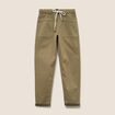 Pantalon coupe mom 7/8&egrave;me vert kaki femme