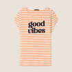 T-shirt manches courtes orange abricot femme