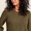Pull manches longues vert kaki femme