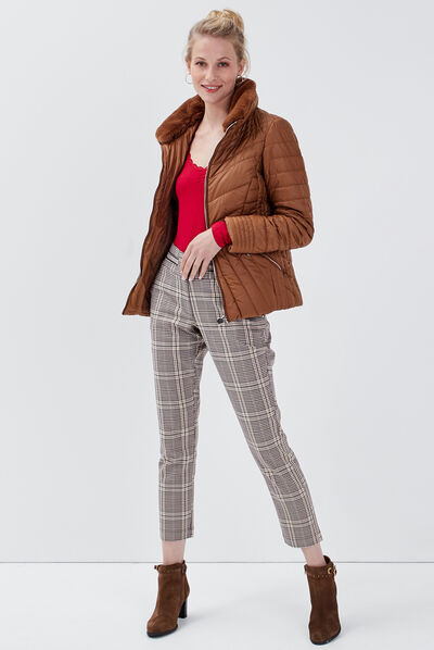 Pantalon droit ecru femme