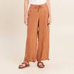 Pantalon taille haute 7/8&egrave;me resserr&eacute; beige femme