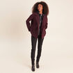 Caban doubl&eacute; avec capuche bordeaux femme