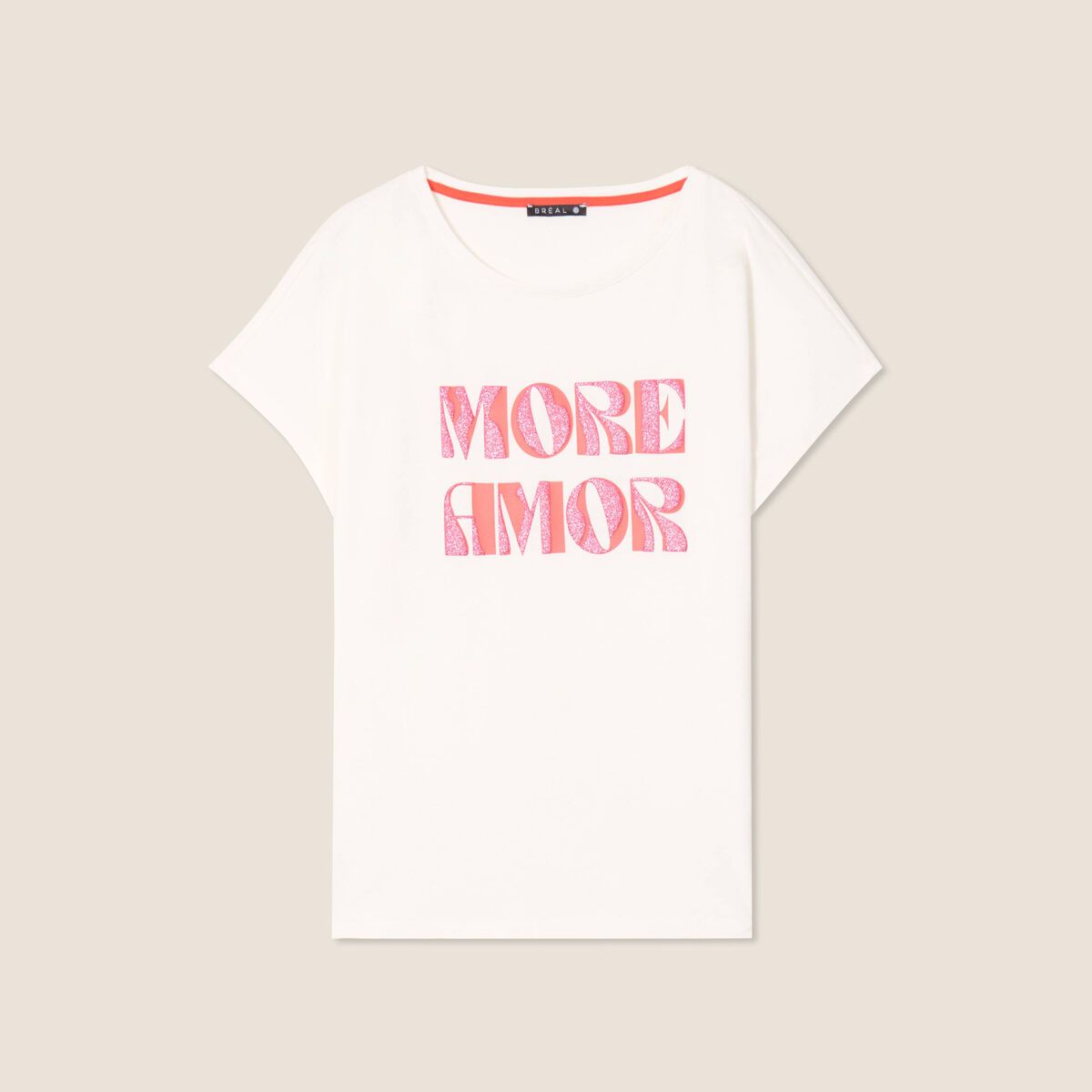 T-shirt manches courtes ecru femme
