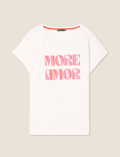 T-shirt manches courtes ecru femme