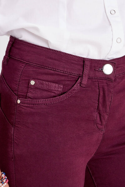 Pantalon léger taille standard 7/8ème prune femme