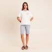 T-shirt broderie manches courtes ecru femme