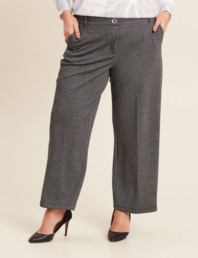 Pantalon large 7/8ème gris clair femme