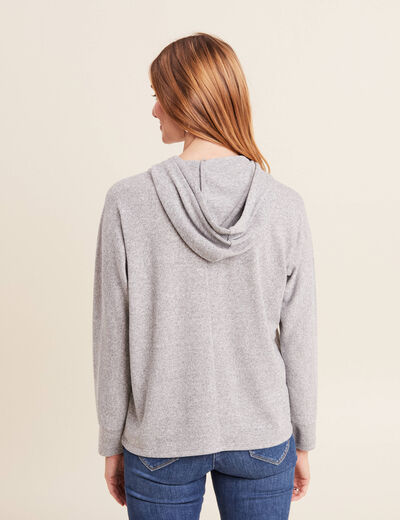 Sweat à capuche gris clair femme