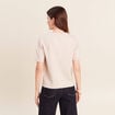 Pull manches courtes d&eacute;tails bijout&eacute;s beige femme