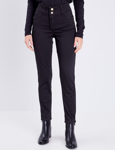 Pantalon ajusté réversible noir femme