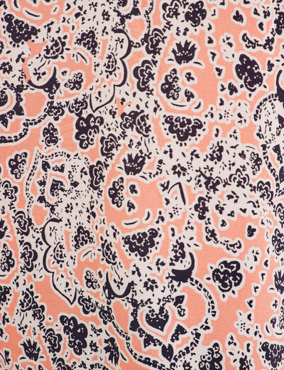 Blouse manches longues orange corail femme