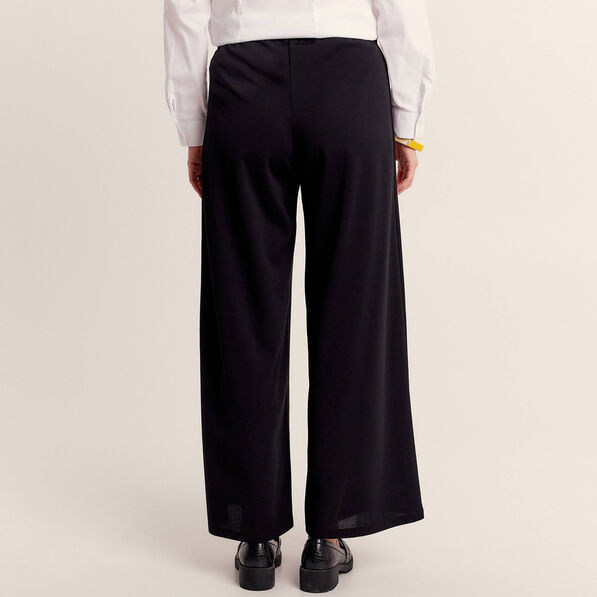 Pantalon large à pont noir femme
