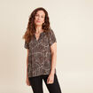 Blouse fluide col v manches courtes noir femme