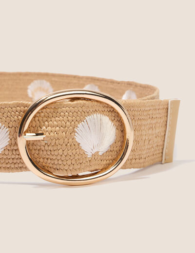 Ceinture large ecru femme