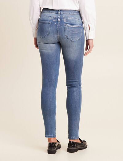 Jean ajusté taille basse denim stone femme