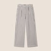 Pantalon large taille haute bleu foncé femme