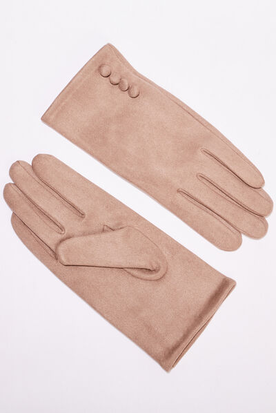 Gants suédine taupe femme