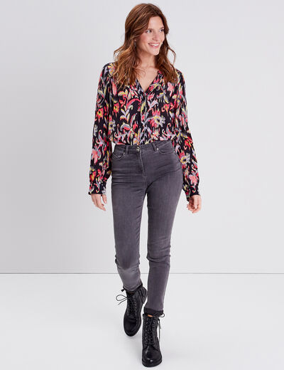 Blouse manches longues noir femme