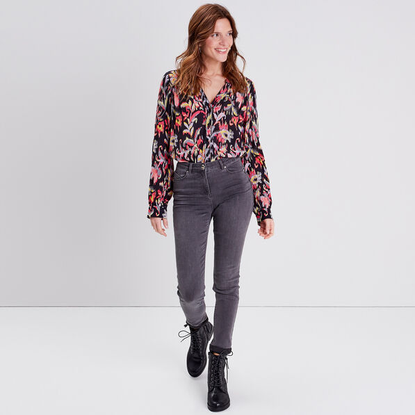 Blouse manches longues noir femme