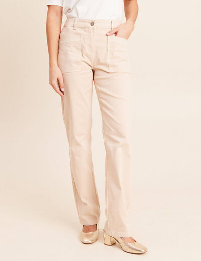 Pantalon coupe mom long ivoire femme