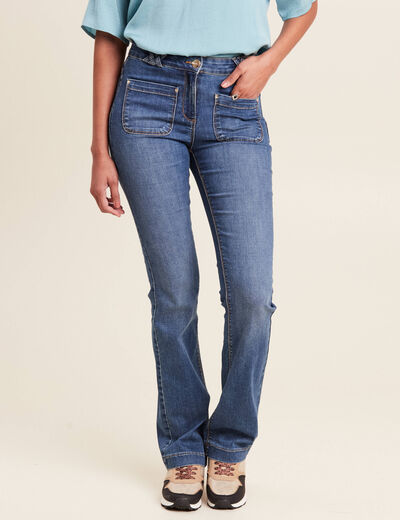 Jean bootcut taille standard denim stone femme