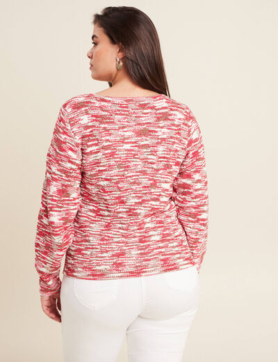 Pull manches longues rose fushia femme