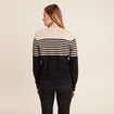 Pull ajust&eacute; col en V noir femme