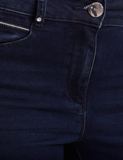 Jean coupe ajust&eacute;e 7/8&egrave;me taille haute denim brut femme