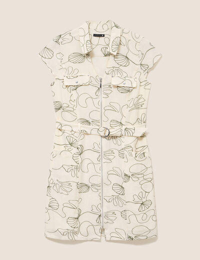 Robe droite courte manches tr&egrave;s courtes vert femme