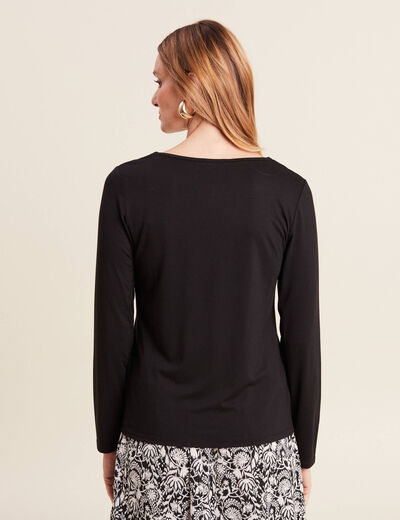 T-shirt thermo-douceur manches longues noir femme