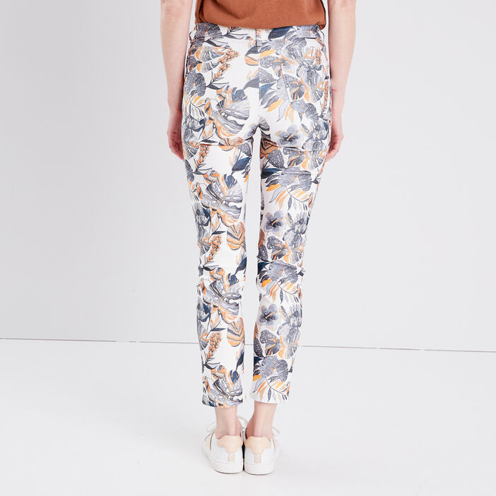 Pantalon ajusté 7/8ème ecru femme