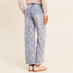 Jean taille haute avec broderie blanc femme