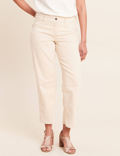 Jean r&eacute;versible droit 7/8&egrave;me beige femme