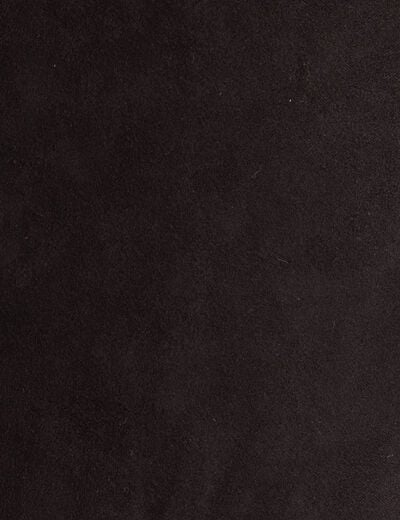 Jupe courte trap&egrave;ze aspect daim noir femme