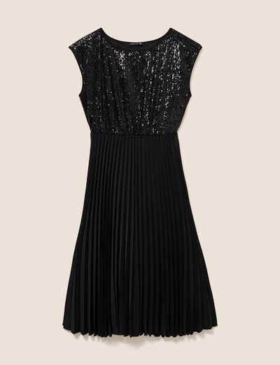 Robe midi &eacute;vas&eacute;e noir femme