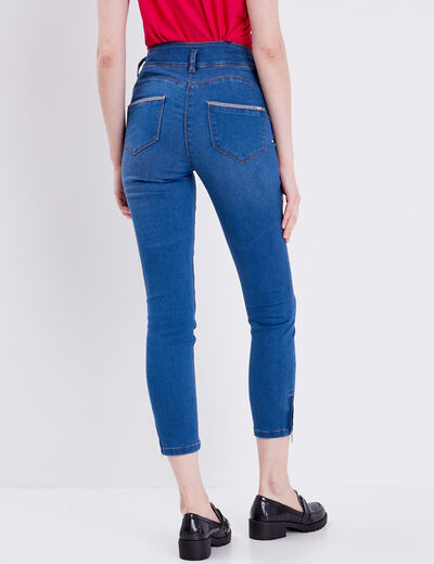 Jean ajusté 7/8ème denim double stone femme