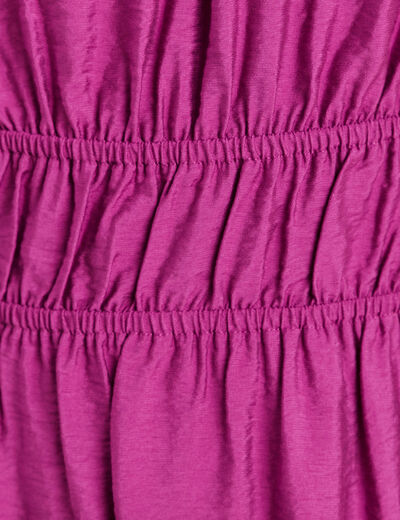 Robe &eacute;vas&eacute;e col v longueur genou violet clair femme
