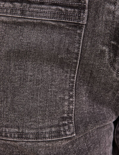 Jean coupe mom 7/8&egrave;me denim gris femme