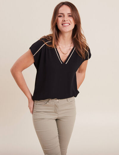 T-shirt manches courtes noir femme