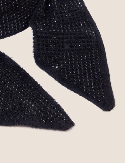 &Eacute;tole fluide avec strass noir femme