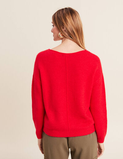 Pull manches longues rose cerise femme