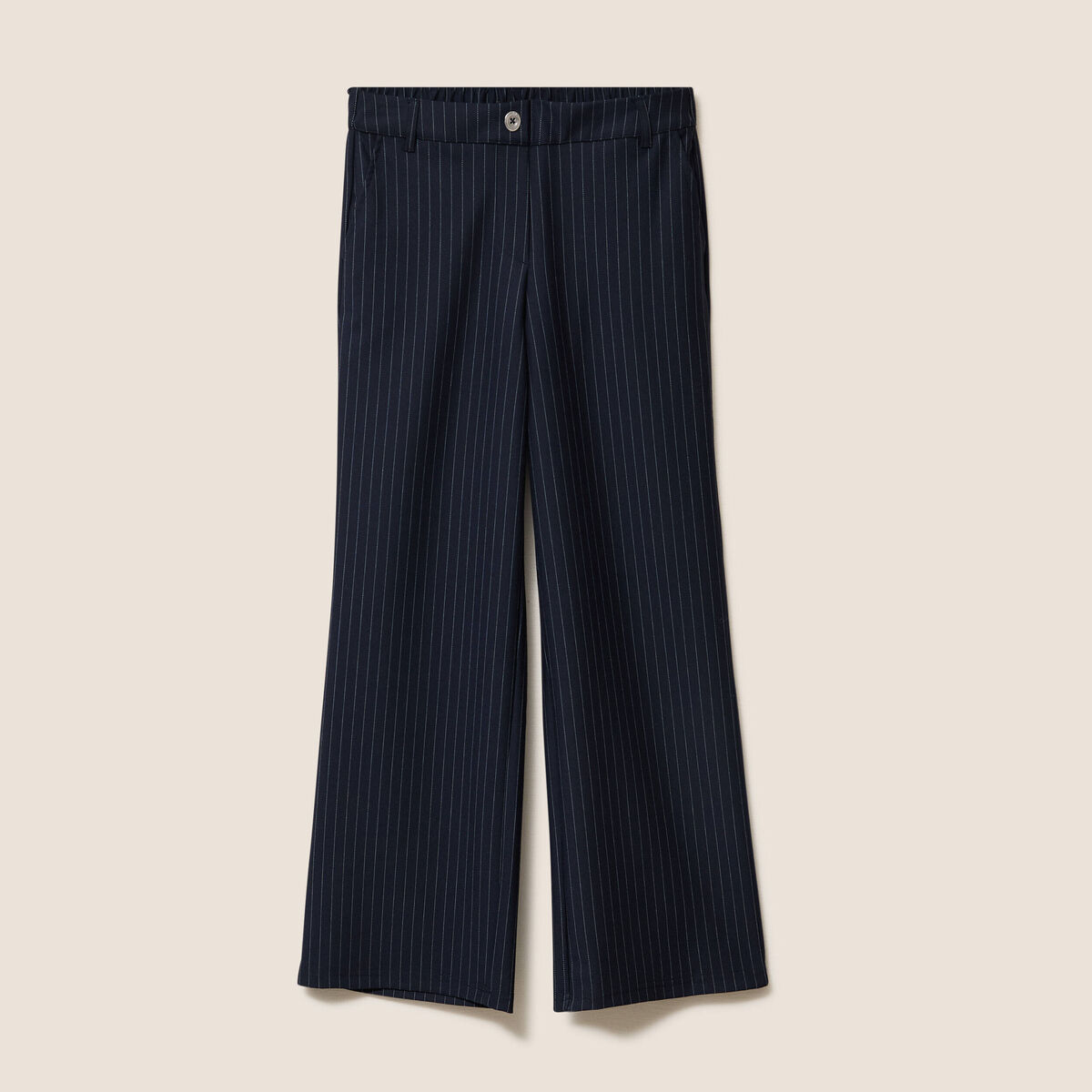 Pantalon large 7/8&egrave;me bleu femme