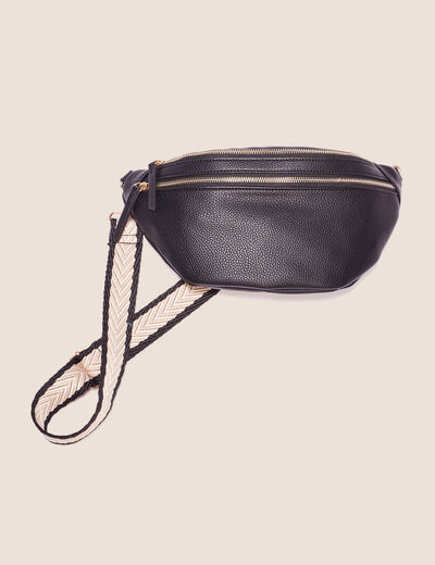 Sac banane zippé noir femme
